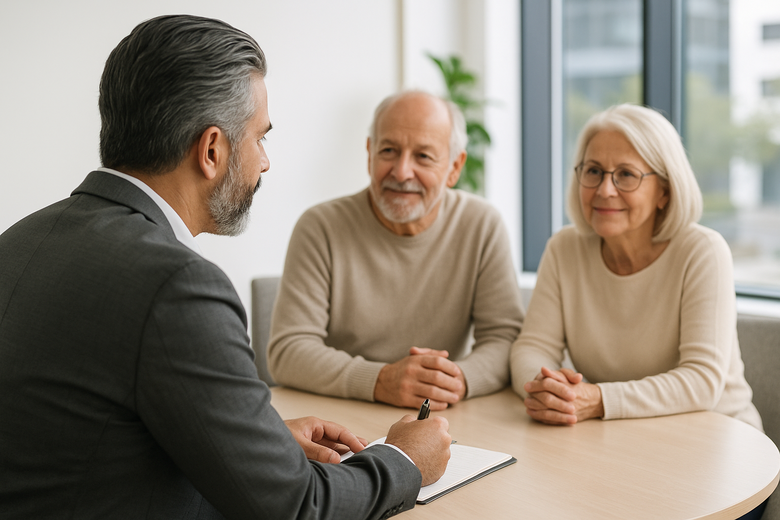 Advisor with senior couple