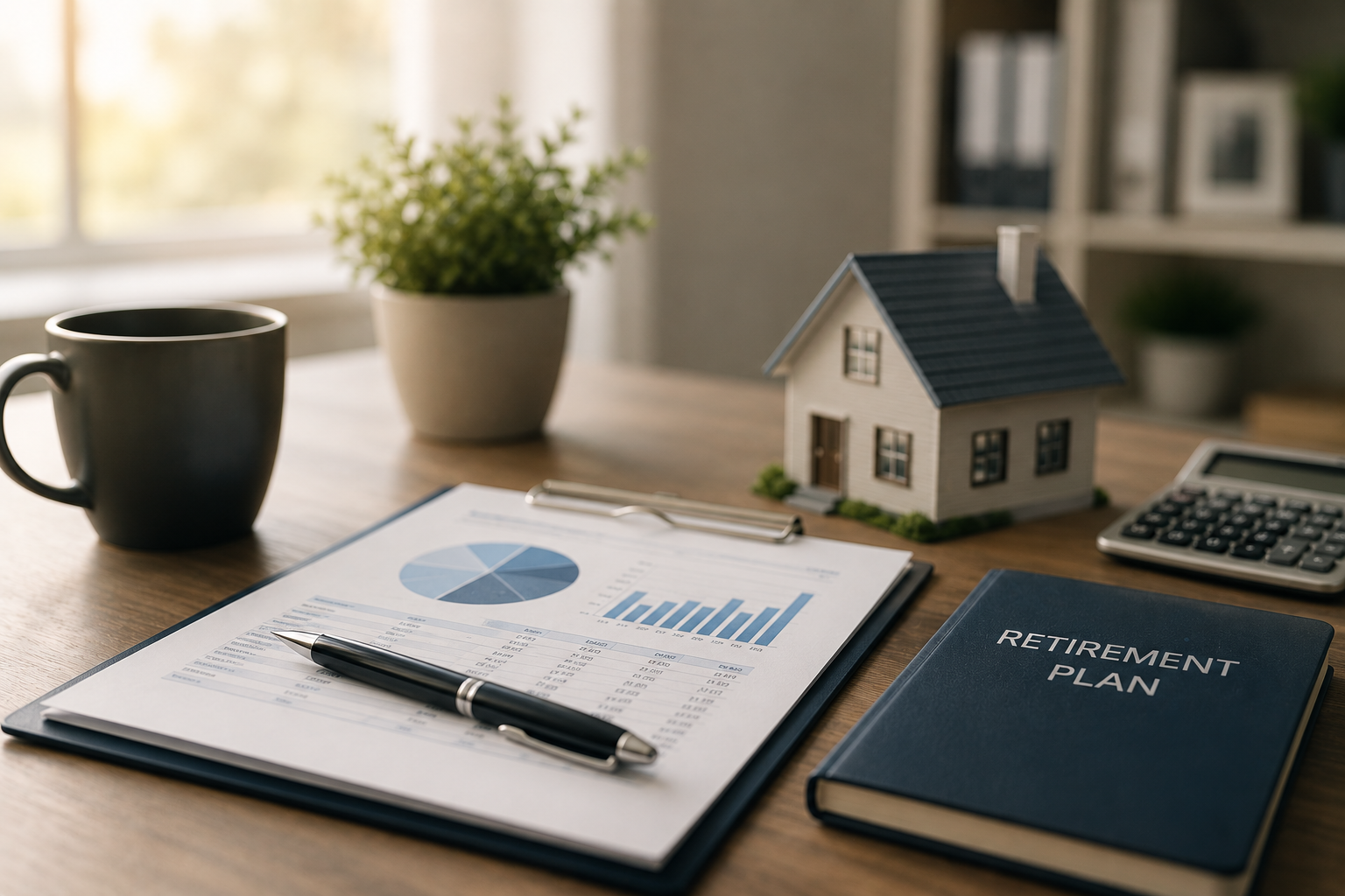 Financial advisor reviewing retirement cash flow planning strategies and housing wealth solutions with retirees.