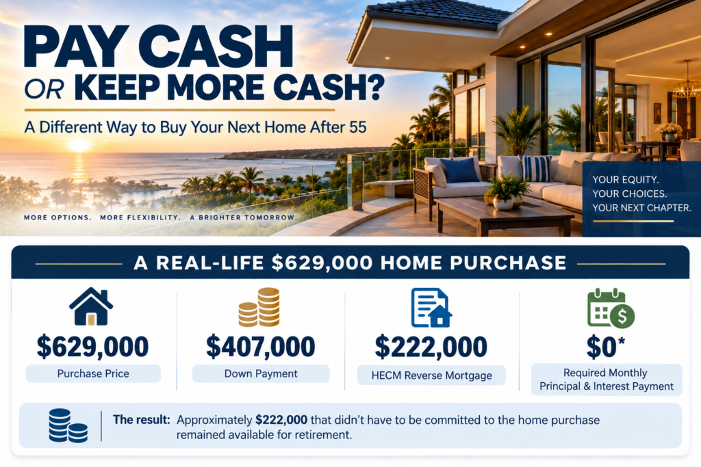 Reverse mortgage vs paying cash when buying a retirement home